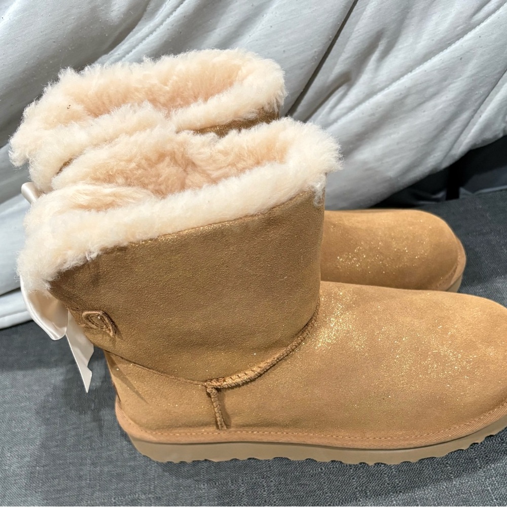 UGG Gold Cream Shearling Boots